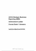 ACCA Strategic Business Reporting (SBR) Achievement Ladder Course Exam 1 Answers  Sept24/Dec24/Mar25/Jun25 EDITION