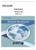 Test Bank For Global Business, 5th Edition Mike W. Peng | All Chapters Covered | Latest Complete Guide A+. 2024/2025