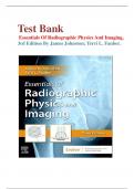 Test Bank for Essentials of Radiographic Physics and Imaging, 3rd Edition by James Johnston; Terri L. Fauber| All Chapters Included| 100% Verified