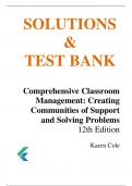 Solutions & Test Bank for Comprehensive Classroom Management 12th Edition by Vern Jones, All Chapters 1-10