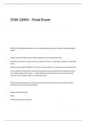 CON 1200V - Final Exam Questions and Correct Answers