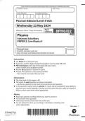 Pearson Edexcel Level 3 GCE Physics Advanced Subsidiary PAPER 2: Core Physics II  question paper june 2024 8ph0-02