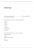 HCAD Final Test Questions and Answers