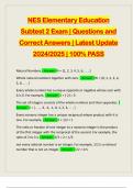 NES Elementary Education Subtest 2 Exam | Questions and Correct Answers | Latest Update 2024/2025 | 100% PASS