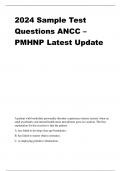 2024 Sample Test Questions ANCC – PMHNP Latest Update