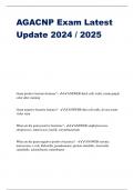 AGACNP Exam Latest Update 2024 / 2025