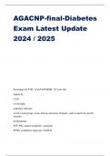 AGACNP-final-Diabetes Exam Latest Update 2024 / 2025