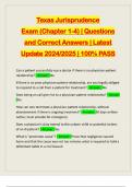 Texas Jurisprudence Exam (Chapter 1-4) | Questions and Correct Answers | Latest Update 2024/2025 | 100% PASS