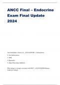 ANCC Final – Endocrine Exam Final Update 2024