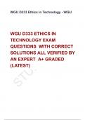 WGU D333 ETHICS IN TECHNOLOGY EXAM  QUESTIONS  WITH CORRECT SOLUTIONS ALL VERIFIED BY AN EXPERT  A+ GRADED (LATEST)