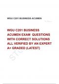 WGU C201 BUSINESS ACUMEN EXAM  QUESTIONS  WITH CORRECT SOLUTIONS ALL VERIFIED BY AN EXPERT  A+ GRADED (LATEST)