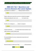 ABA 622- Set 1 Questions and  Correct Answers the Latest Update