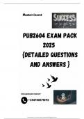 PUB2604 EXAM PACK 2025  {DETAILED QUESTIONS AND ANSWERS }