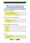 ABA section A: Philosophical  underpinnings Questions and  Correct Answers the Latest Update