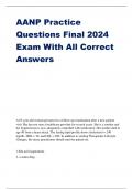 AANP Practice Questions Final 2024 Exam With All Correct Answers