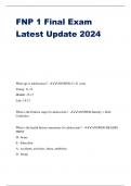 FNP 1 Final Exam Latest Update 2024