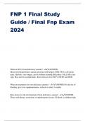 FNP 1 Final Study Guide / Final Fnp Exam 2024