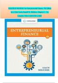 SOLUTION MANUAL For Entrepreneurial Finance, 7th Edition  by J. Chris Leach, Ronald W. Melicher, Chapters 1 - 16,  Complete With CAPSTONE CASES 