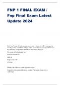 FNP 1 FINAL EXAM / Fnp Final Exam Latest Update 2024