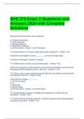 SHS 375 Exam 2 Questions and Answers 2024 with Complete Solutions 