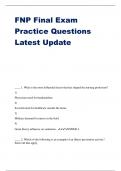 FNP Final Exam Practice Questions Latest Update