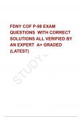   FDNY COF P-98 EXAM  QUESTIONS  WITH CORRECT SOLUTIONS ALL VERIFIED BY AN EXPERT  A+ GRADED (LATEST)