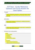 CCT Exam - Cardiac Medications Questions and Correct Answers the  Latest Update