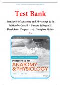 Test Bank for Principles of Anatomy and Physiology 15th Edition by Gerard J. Tortora & Bryan H. Derrickson Chapter 1-29 | Complete Guide A+ | BEST STUDY GUIDE