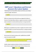 CEP Level 1 Questions and Correct  Answers the Latest Update