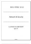 D315 ITEC 2112 Network & Security - Latest FA Review Q & S 2024