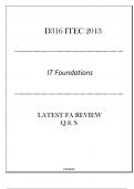 D316 ITEC 2013 IT Foundations - Latest FA Review Q & S 2024