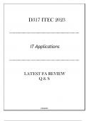 D317 ITEC 2023 IT Applications - Latest FA Review Q & S 2024.