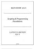 D278 ITSW 2113 Scripting & Programming Foundations - Latest FA Review Q & S 2024.