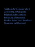 Test Bank for Horngren's Cost Accounting A Managerial Emphasis 10th Canadian Edition By Srikant Datar, Madhav Rajan, Louis Beaubien, Steve Janz (All Chapters)