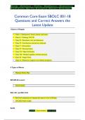 Common Core Exam SBOLC 001-18 Questions and Correct Answers the  Latest Update