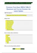 Common Core Exam SBOLC 006-21 Questions and Correct Answers the  Latest Update