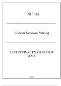 (HU) NU 642 Clinical Decision Making - Latest Final Exam Review Q & S 2024