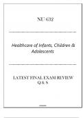 (HU) NU 632 Healthcare of Infants, Children & Adolescents - Latest Final Exam Review Q & S 2024