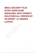 STUDY GUIDE EXAM  QUESTIONS  WITH CORRECT SOLUTIONS ALL VERIFIED BY AN EXPERT  A+ GRADED (LATEST)