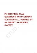 PN 3006 FINAL EXAM  QUESTIONS  WITH CORRECT SOLUTIONS ALL VERIFIED BY AN EXPERT  A+ GRADED (LATEST)