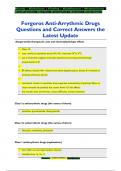 Forgoros Anti-Arrythmic Drugs Questions and Correct Answers the  Latest Update