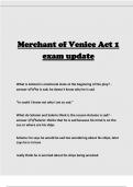 Merchant of Venice Act 1 exam update