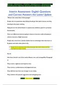 Interim Assessment- English Questions  and Correct Answers the Latest Update