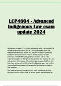 LCP4804 - Advanced Indigenous Law exam update 2024