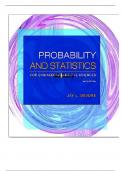 Test Bank For Probability and Statistics for Engineering and the Sciences 9th Edition By Jay L. Devore, Matt Carlton|9781305251809| All Chapters included| LATEST