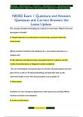 NR302 Exam 1 Questions and Answers Questions and Correct Answers the  Latest Update