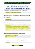 PN 130 FINAL Questions and  Correct Answers the Latest Update