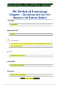 PN130 Medical Terminology  Chapter 1 Questions and Correct  Answers the Latest Update