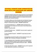 NATIONAL NURSING HOME ADMINISTRATOR EXAM WITH {100} QUESTIONS AND VERIFIED ANSWERS