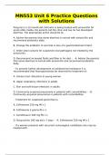 MN553 Unit 6 Practice Questions with Solutions